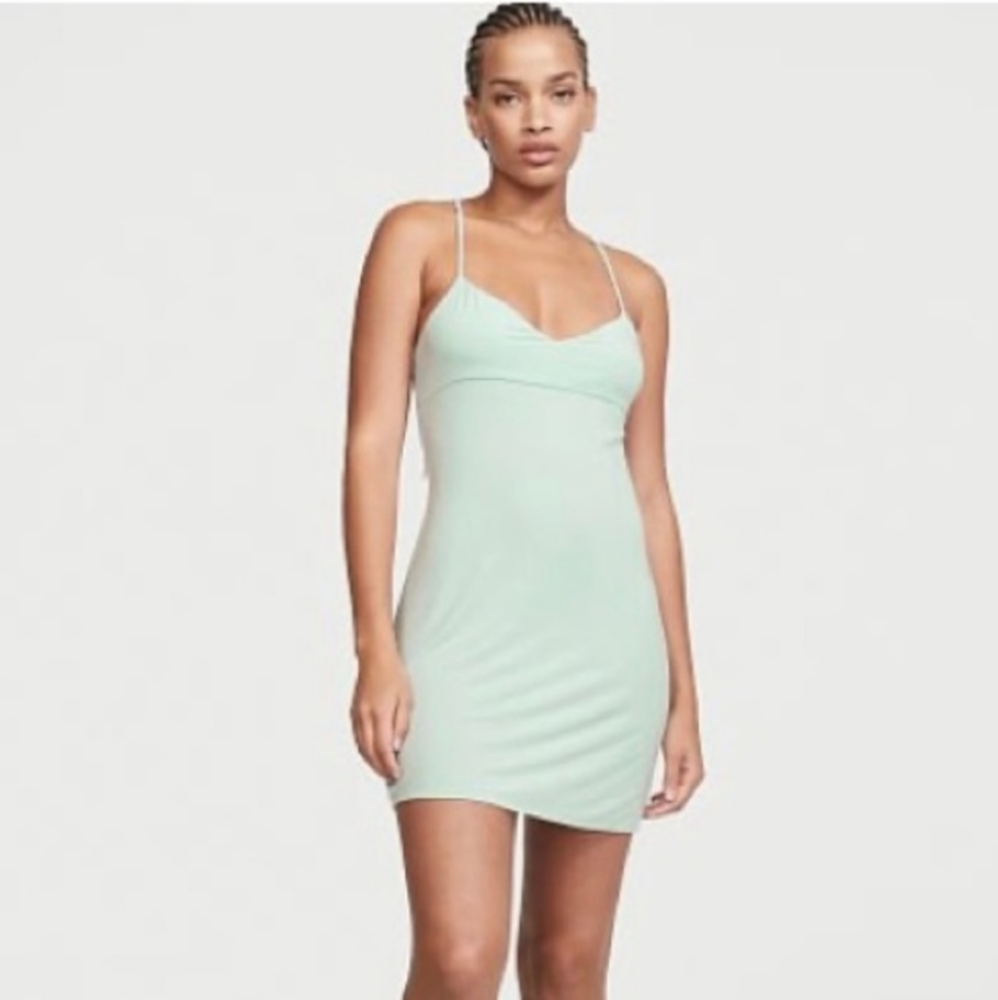 NWT Victoria Secret Modal Slip with lace back Mint